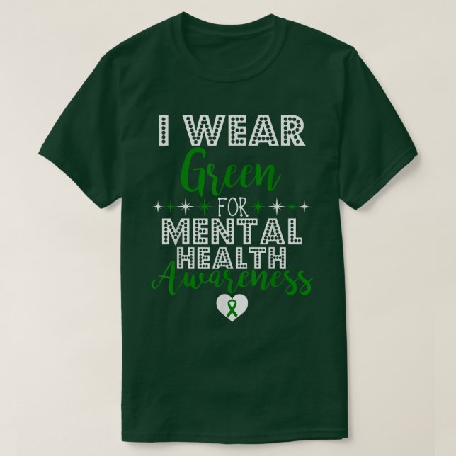 Camiseta Eu Visto Verde Para Suporte De Sensibilização Para (Frente do Design)