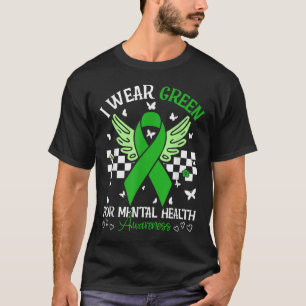 Camiseta Eu Visto Verde Para Uma Borboleta De Sensibilizaçã