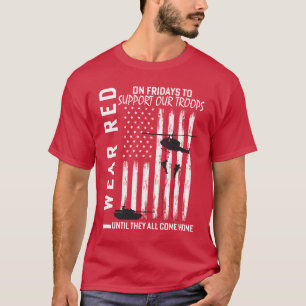 Camiseta Eu Visto Vermelho Às Sextas-Feiras Apoio Militar V