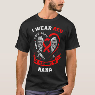 Camiseta Eu Visto Vermelho Em Memória Do Awarene Da Doença 