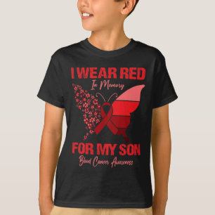 Camiseta Eu Visto Vermelho Em Memória Para Meu Filho Cancer