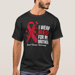Camiseta Eu Visto Vermelho Para A Consciência Da Doença Car