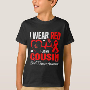 Camiseta Eu Visto Vermelho Para A Consciência Da Doença Car