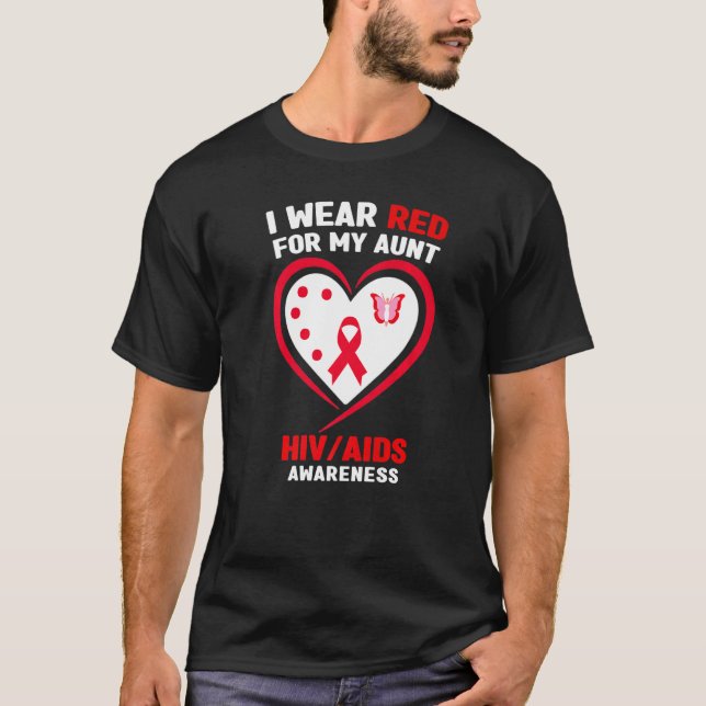 Camiseta Eu Visto Vermelho para a Consciência da Minha Tia  (Frente)