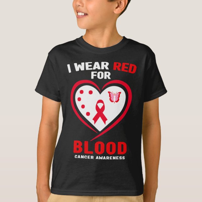 Camiseta Eu Visto Vermelho Para A Consciência Do Cancer 3 (Frente)