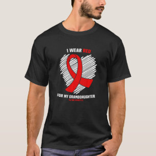 Camiseta Eu Visto Vermelho Para A Minha Avó Conhecer O Vih