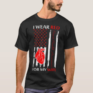 Camiseta Eu Visto Vermelho Para A Minha Mulher Sensibilizaç