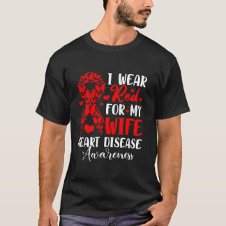 Camiseta Eu Visto Vermelho Para A Minha Mulher Sensibilizaç