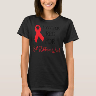 Camiseta Eu Visto Vermelho Para A Semana Vermelha Da Fita