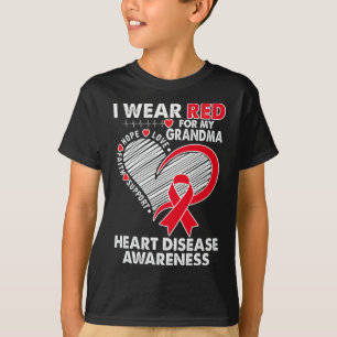 Camiseta Eu Visto Vermelho Para A Vovó Sensibilização Para