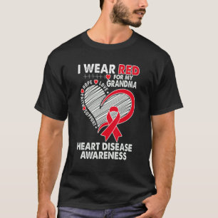 Camiseta Eu Visto Vermelho Para A Vovó Sensibilização Para 