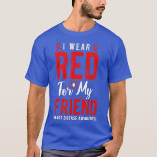 Camiseta Eu Visto Vermelho Para Minha Amiga Doença Cardíaca