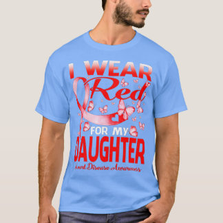Camiseta Eu Visto Vermelho Para Minha Filha Sensibilização