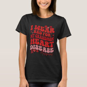 Camiseta Eu Visto Vermelho Para Minha Grande Mãe Doença Car