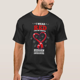 Camiseta Eu Visto Vermelho Para Minha Irmã Sca Sca Sleep Ca