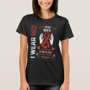 Camiseta Eu Visto Vermelho Para Minha Mulher Combatendo Doe