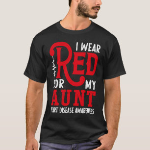Camiseta Eu Visto Vermelho Para Minha Tia Americana Doença