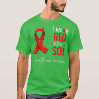 Camiseta Eu visto Vermelho para o meu filho mês de consciên