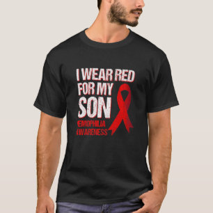 Camiseta Eu Visto Vermelho Para O Meu Filho Saber Hemofilia