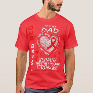 Camiseta Eu Visto Vermelho Para O Meu Pai Doença Cardíaca F