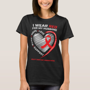 Camiseta Eu Visto Vermelho Pela Consciência Da Doença Cardí