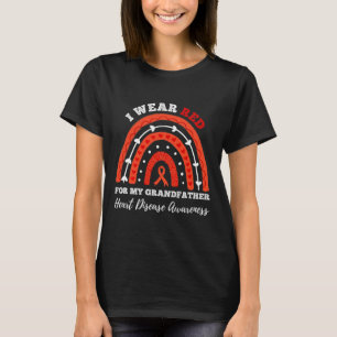 Camiseta Eu Visto Vermelho Pela Doença Cardíaca Do Meu Avô