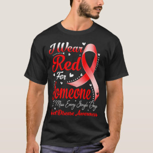 Camiseta Eu Visto Vermelho Por Alguém Sensibilização Para A