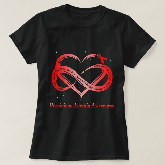 Camiseta Eu Visto Vermelho Por Anemia Perniciosa Guerreira  (Frente do Design)