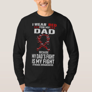 Camiseta Eu Visto Vermelho Por Meu Pai Traço De Fita Do Gue