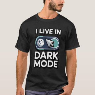 Camiseta Eu Vivo no Modo Escuro Tech Geek e Progra