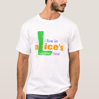 Camiseta eu vivo no país das maravilhas de Alice