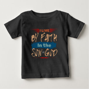 Camiseta Eu Vivo Pela Fé Deus Cristo Bíblia Gratidão