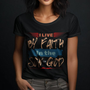 Camiseta Eu Vivo Pela Fé Deus Cristo Gratidão Pelas Mulhere