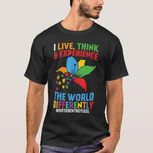 Camiseta Eu vivo penso e experiencio o mundo de forma difer