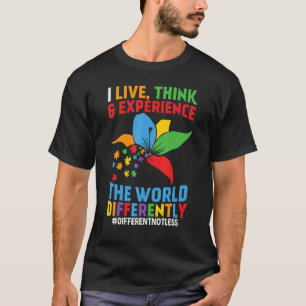 Camiseta Eu vivo penso e experiencio o mundo de forma difer