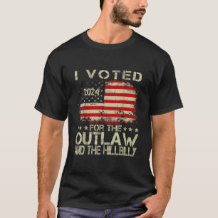Camiseta Eu Votei No Fora da Lei Hillbilly 2024 Trump 47