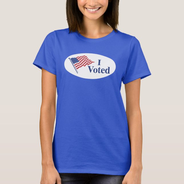 Camiseta Eu votei Sticker Women's Tee (Frente)