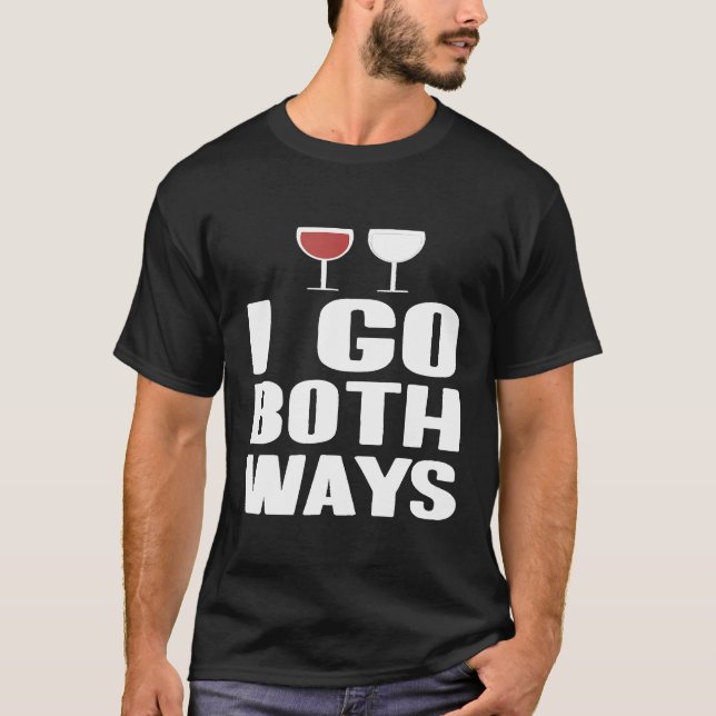 Camiseta Eu vou às duas maneiras vinho tinto e branco (Frente)