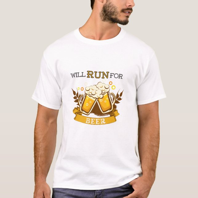 Camiseta Eu vou correr para a cerveja (Frente)