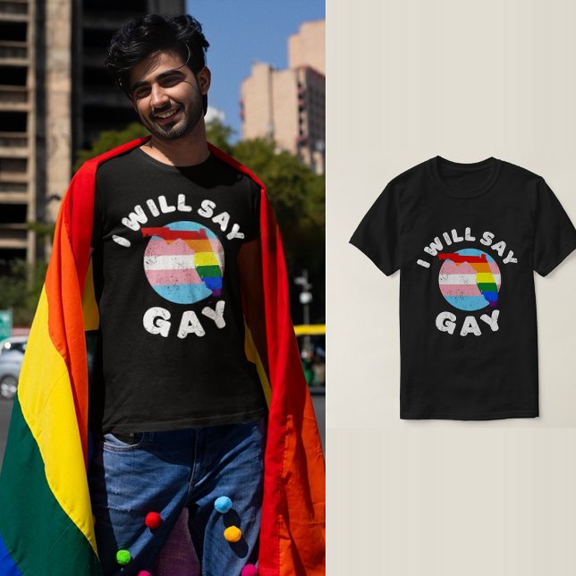 Camiseta Eu vou dizer Gay Flórida LGBTQIA Rainbow LGBT Orgu (Criador carregado)