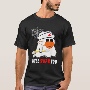 Camiseta Eu vou limpar você Enfermeira de Halloween Enferme