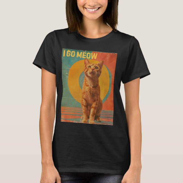 Camiseta Eu Vou Miar - Design de Meme de Gato Cantando Dive (Frente)