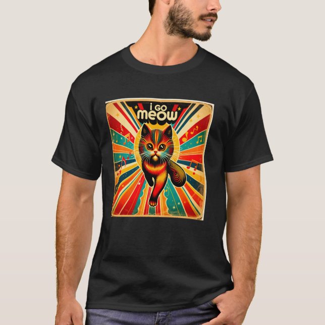 Camiseta Eu Vou Miar - Design de Meme de Gato Cantando Dive (Frente)