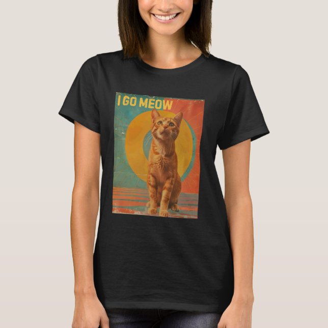 Camiseta Eu Vou Miar - Design de Meme de Gato Cantando Engr (Frente)