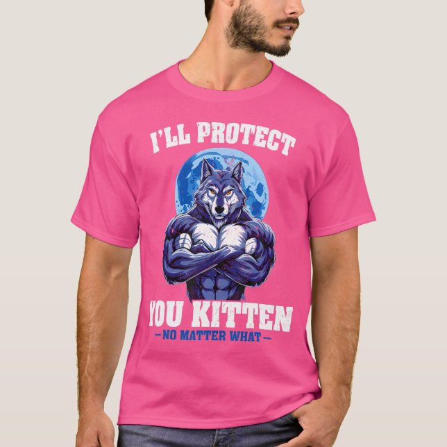 Camiseta Eu Vou Protegê-Lo Gatinho Não Importa O Que Alfa W (Frente)