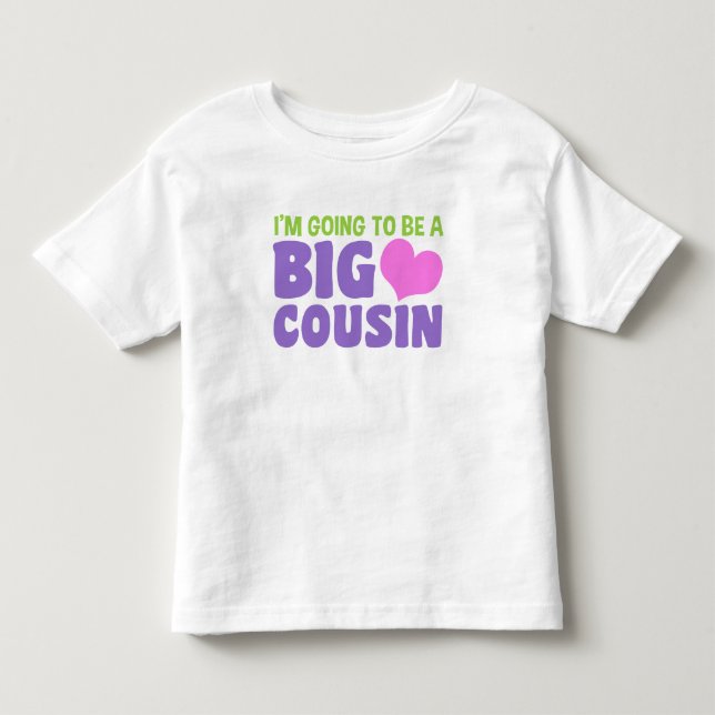 Camiseta Eu vou ser um grande primo bebê romano (Frente)