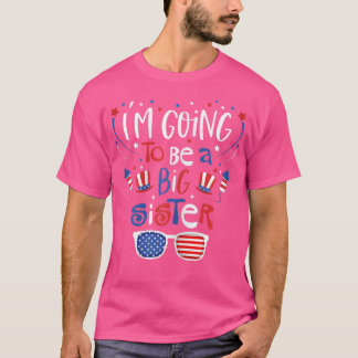 Camiseta Eu vou ser uma Irmã Grande 4 de julho de Gravidez