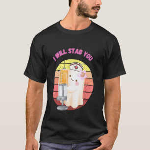 Camiseta Eu Vou Te Esfaquear Fantasma Bonito Enfermeira Fan