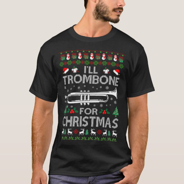 Camiseta Eu vou trombone para o presente de doce feio de Na (Frente)