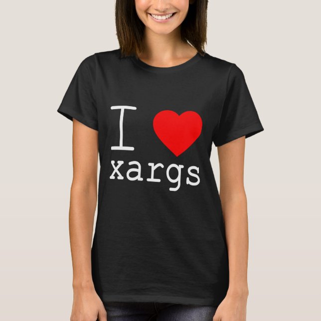 Camiseta Eu ❤️ xargs (Frente)